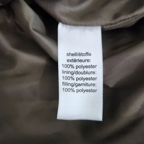 Maurices Green Long Quilted Belted Jacket Winter Puffer Coat Medium Snap Closure - Picture 4 of 8